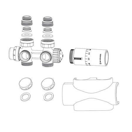 Multilux 4 z głowicą Halo system 1 rurowy, biały