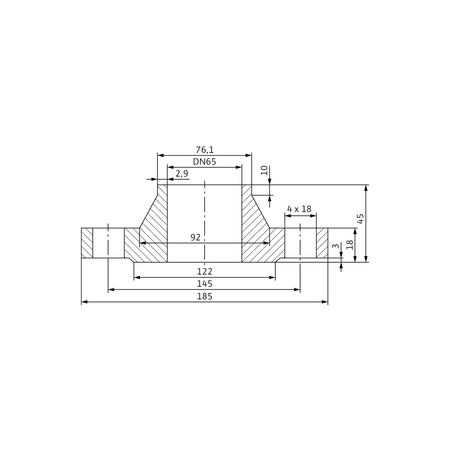 Zestaw przeciwkołnierzy stal nierdzewna, przył. DN 65 dł.160mm szer.160mm WILO