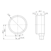 Manometr z rurką Bourdona AFRISO RF grzewczy -1/0 bar G1/4B radialne fi 63 mm, kl. 2.5%