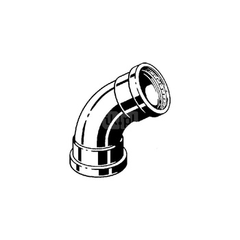 Łuk Sanpress 45' VIEGA 2326XL jednoczęściowy, stal nierdzewna / stal nierdzewna, 64 mm (mz x mz) z uszczelką