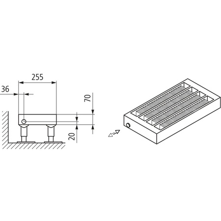 Konwektor Kermi Konvektor Typ54 BH210x255x800mm QN1674,weiß,6bar, m. Abd., AB Uni.