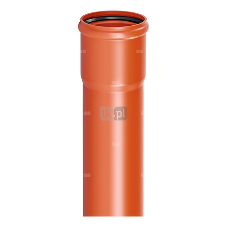 Rura kanalizacyjna zewnętrzna pvc-u MAGNAPLAST KGEL 250 x 3000 x 8.1 z kielichem wydłużonym lita pomarańczowa, klasa SN 12