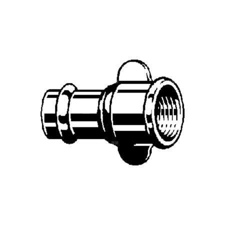 Złącze przejściowe Sanpress VIEGA 22123 jednoczęściowy, brąz / brąz, 15 mm, 1/2'' (mz x gw), 45 mm z uszczelką