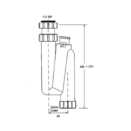 Syfon umywalkowy rurowy pionowy 11/4"x32mm z zaworem napowietrzającym bez spustu