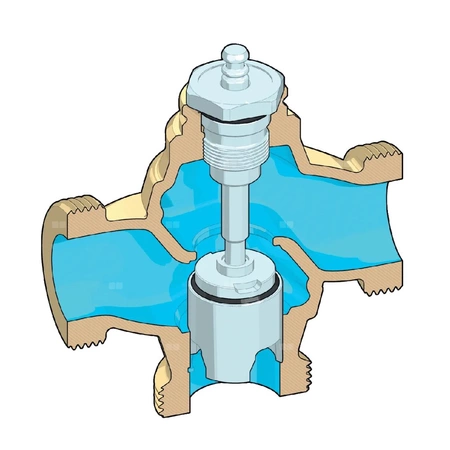 Zawór regulacyjny dwudrożny z przyłączem gwintowanym 1 1/2"