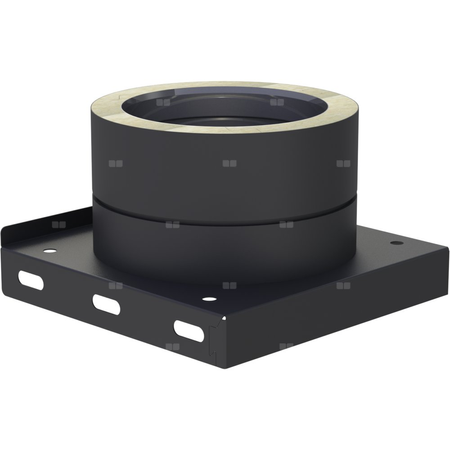 Płyta fundamentowa fi 130mm z odpływem skroplinw dół (nypel 1/2") lakierowana na czarno w dół (nypel 1/2") lakierowana na czarno