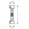 Wąż przyłączeniowy elastyczny FERRO z oplotem (stal), GW x GW, 3/8'' x 3/8'', długość 20 mm