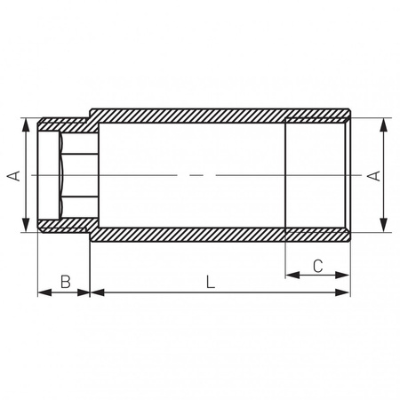 Przedłużka FERRO, mosiądz (żółta), 1/2'' (GZ x GW), 60 mm